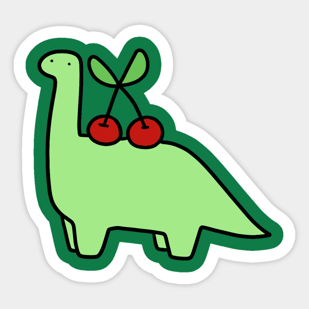 Cherry Long Neck Dino Sticker by saradaboru